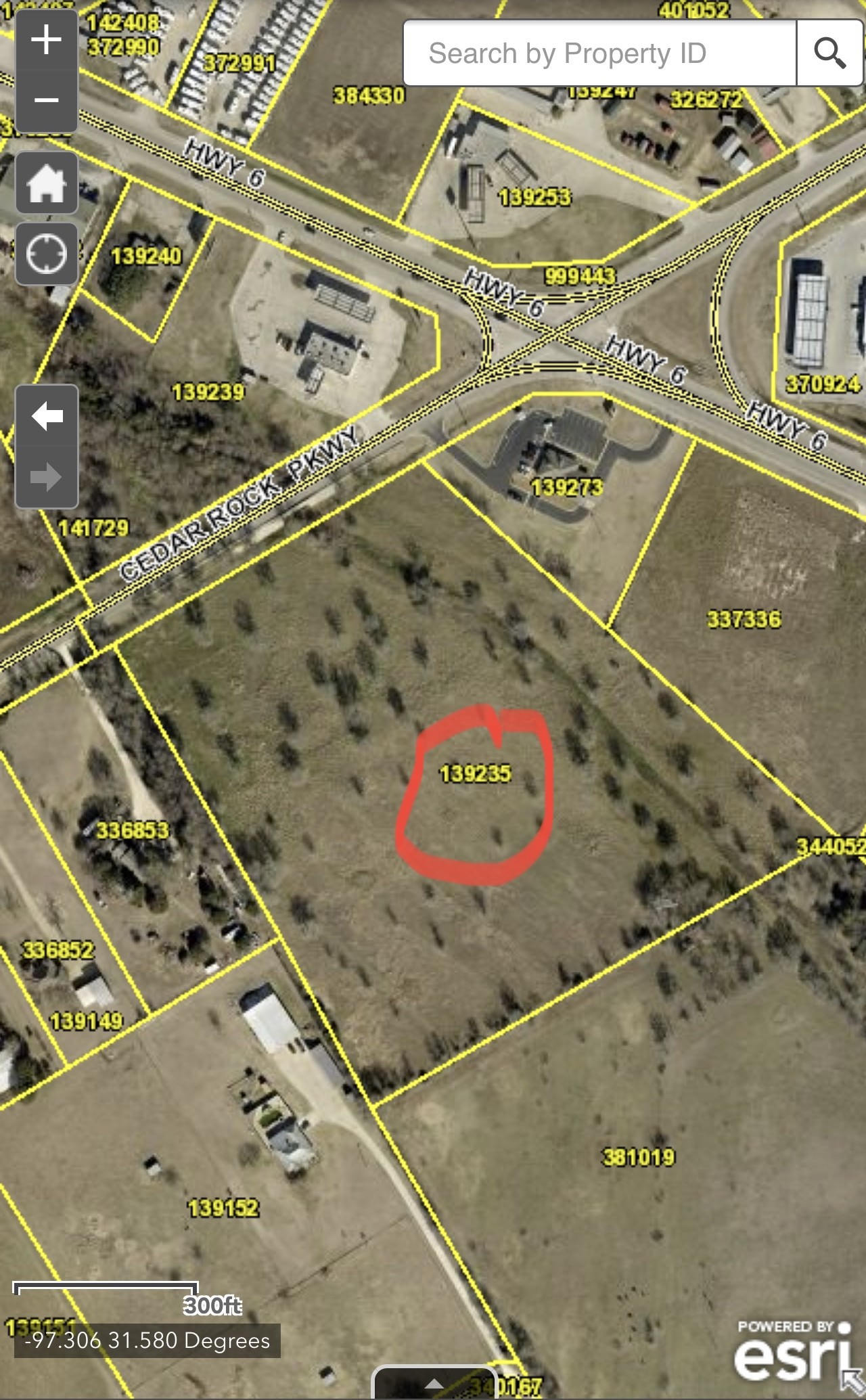 Boundary and fence line of the property